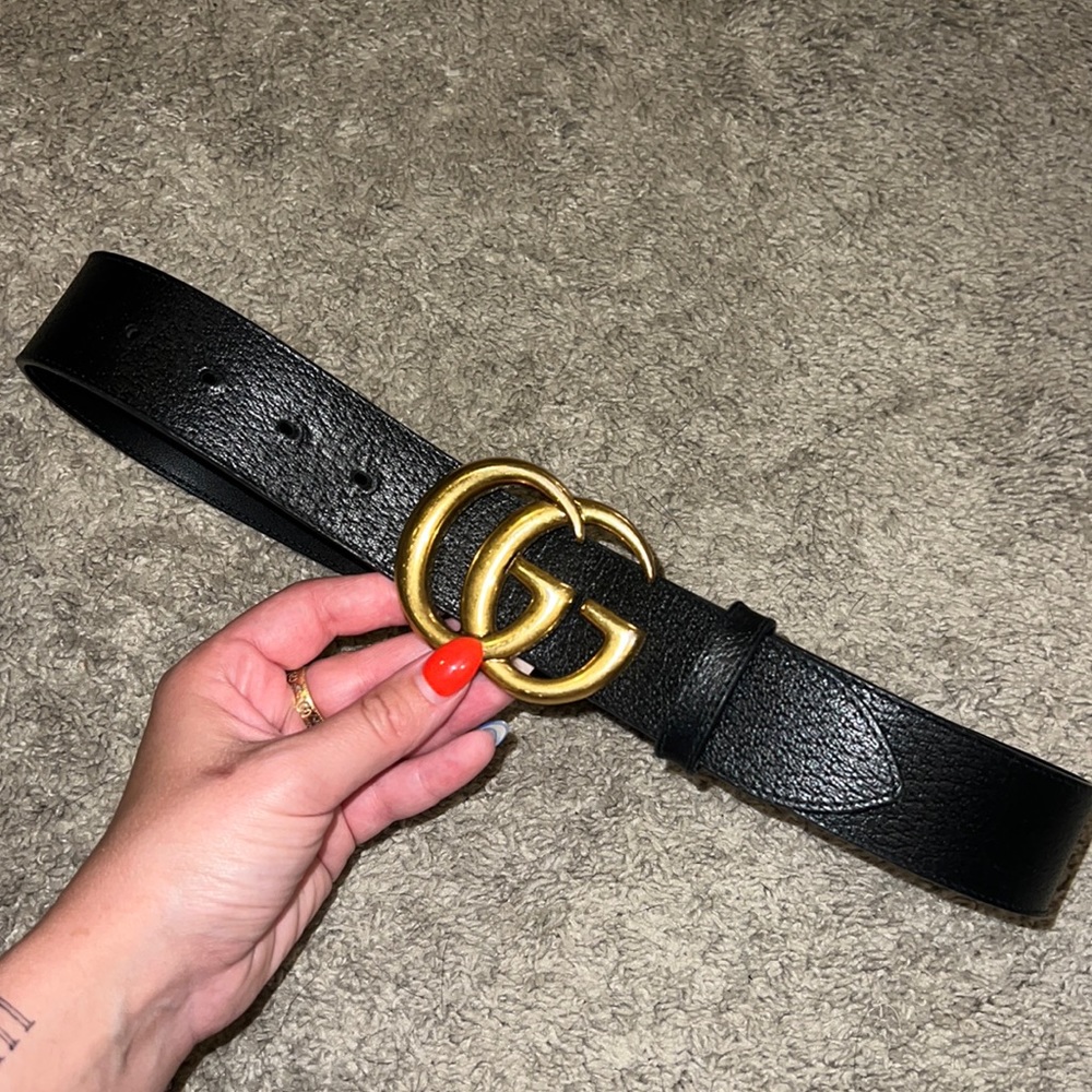 women’s black gucci belt- large size 75
